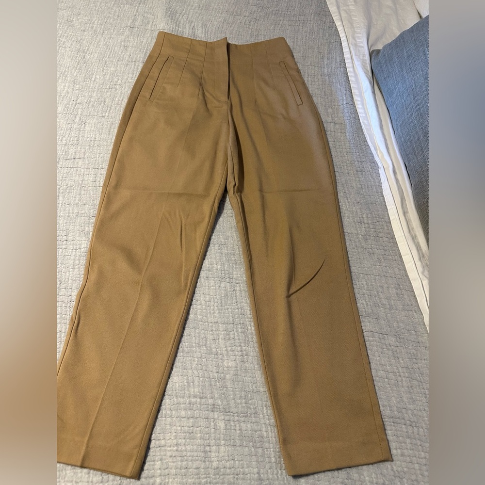 Zara pleated khaki trouser